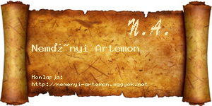Neményi Artemon névjegykártya